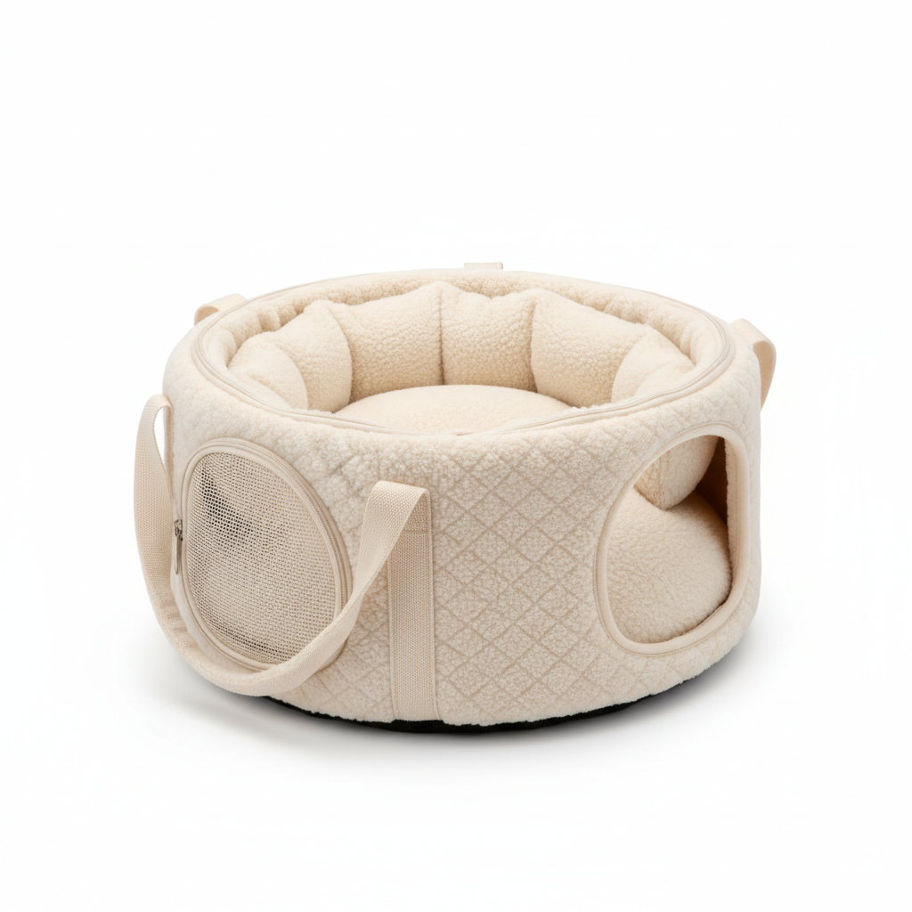 Cushion Pet Travel Bed - Portable Cat & Dog Carrier